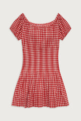 Sadie Gingham Mini Dress - Cherry Gingham